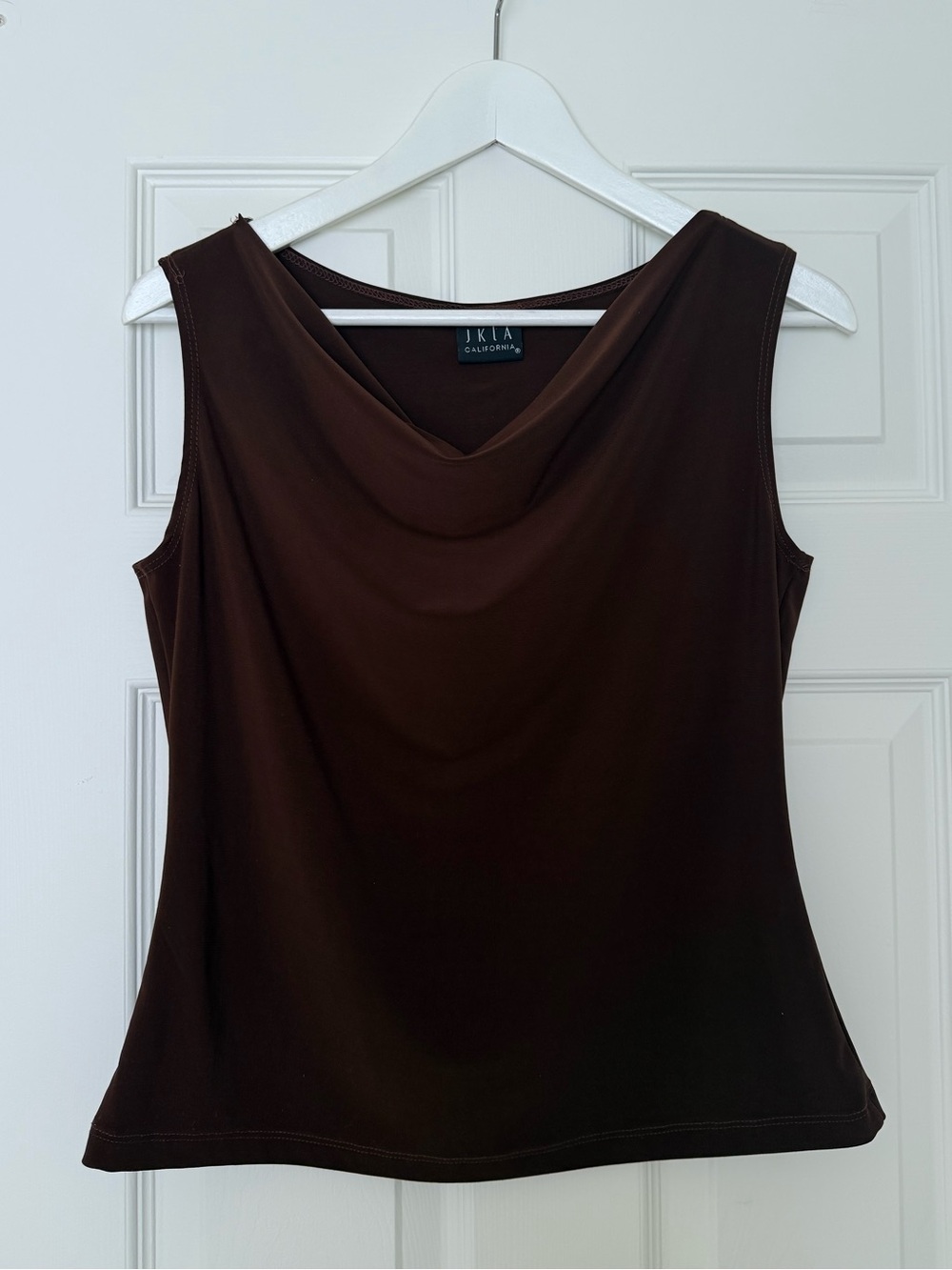 JKLA Brown Cowl Neck Sleeveless Camisole Top